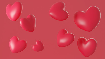 Heart background for social media. 3d rendering