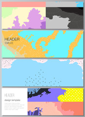 Vector layout of headers, banner design templates for website footer design, horizontal flyer design, website header. Japanese pattern template. Landscape background decoration in Asian style.