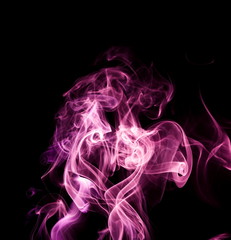 Purple smoke on black background