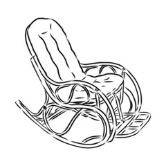 hand drawn vector illustration rocking chair