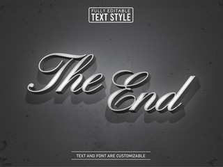 Old vintage movie black and white editable text effect