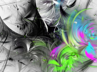Obraz premium green abstract fractal background 3d rendering illustration