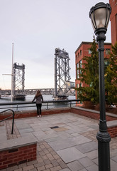 Views of Memorial Bridge from Portsmouth, New Hampshire.