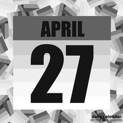 April 27 icon. For planning important day. Banner for holidays and special days. April twenty-seventh. Vector Illustration.