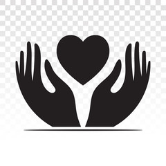 Obraz premium hand holding heart flat icon for healthcare apps and website