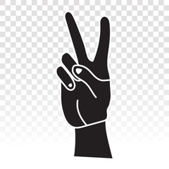 two-finger gestures sign icon for victory or peace sign for apps and websites