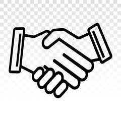 Business agreement handshake line art icon for apps and websites