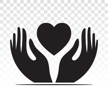 recommend clip art: hand holding heart flat icon for healthcare apps and website