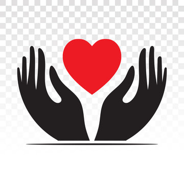 recommend clip art: hand holding heart flat icon for healthcare apps and website