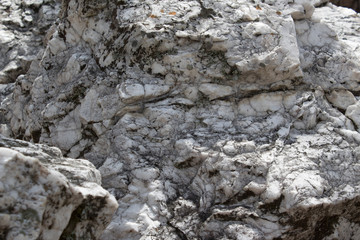 Stone texture in white quartz