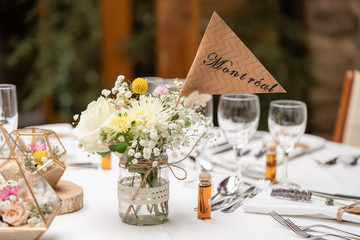 Flower decoration for wedding table and other ceremony