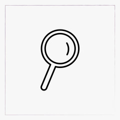 magnifying glass linear icon outline black symbol