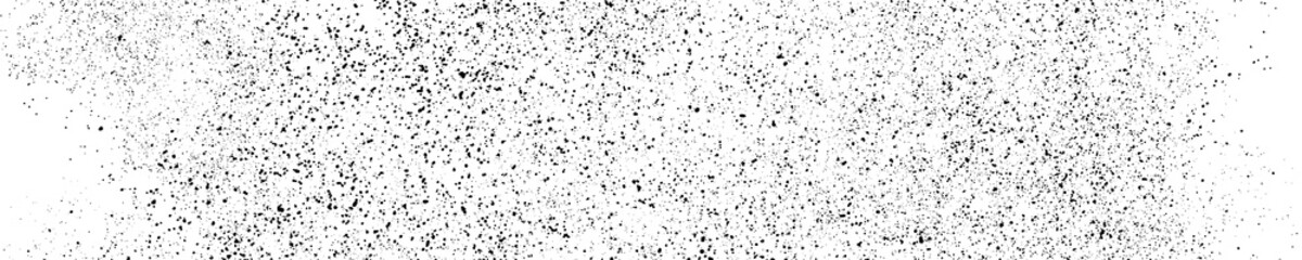 Fototapeta na wymiar Black grainy texture isolated on white background. Dust overlay. Dark noise granules. Wide horizontal long banner for site. Vector design elements, illustration, EPS 10.