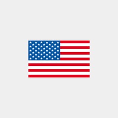 United states flag. USA flag. Vector illustration on gray background