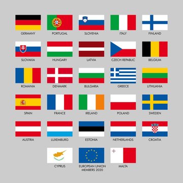 European union flags. Vector illustration