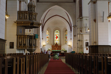 Fototapeta na wymiar Intérieur d'une église lettone