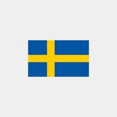 Sweden flag. Vector illustration on gray background. The european union flag