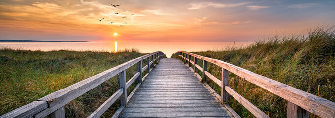 Estores personalizados con paisajes con tu foto Dunes along the North Sea at sunset, Germany