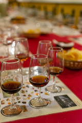 Fototapeta na wymiar September 6, 2019, El Puerto de Santa Maria, Andalusia, Spain, sherry jerez wine tasting on bodega