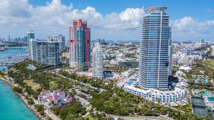 Fototapeta na wymiar Miami beach florida aerial photos