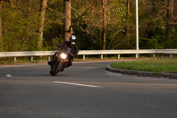 Sports beautiful black motorcycle close-up.