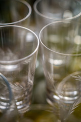 closeup of empty glasses