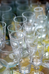 empty glasses of champagne