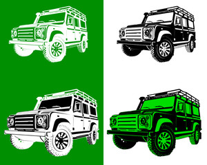 Off road silhouettes with different colors and shapes vector illustration © Designbek