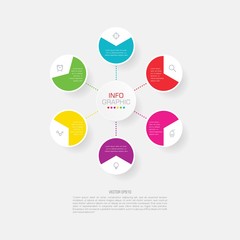 Business data visualization. Infographic element with icons and options or steps. Can be used for process, presentation, diagram, workflow layout, info graph, web design. Vector business template.