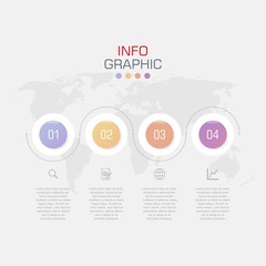 Business data visualization. Infographic element with icons and options or steps. Can be used for process, presentation, diagram, workflow layout, info graph, web design. Vector business template.