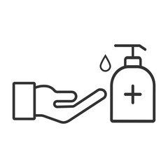 Hand washing icon, hand disinfection sign