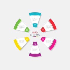 Business data visualization. Infographic element with icons and options or steps. Can be used for process, presentation, diagram, workflow layout, info graph, web design. Vector business template.