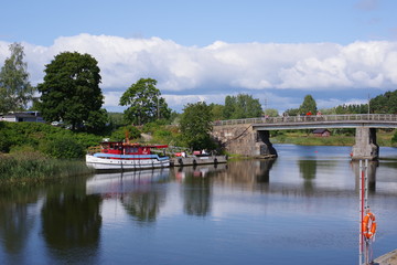 Bateau mouillant vers Porvoo, Finlande