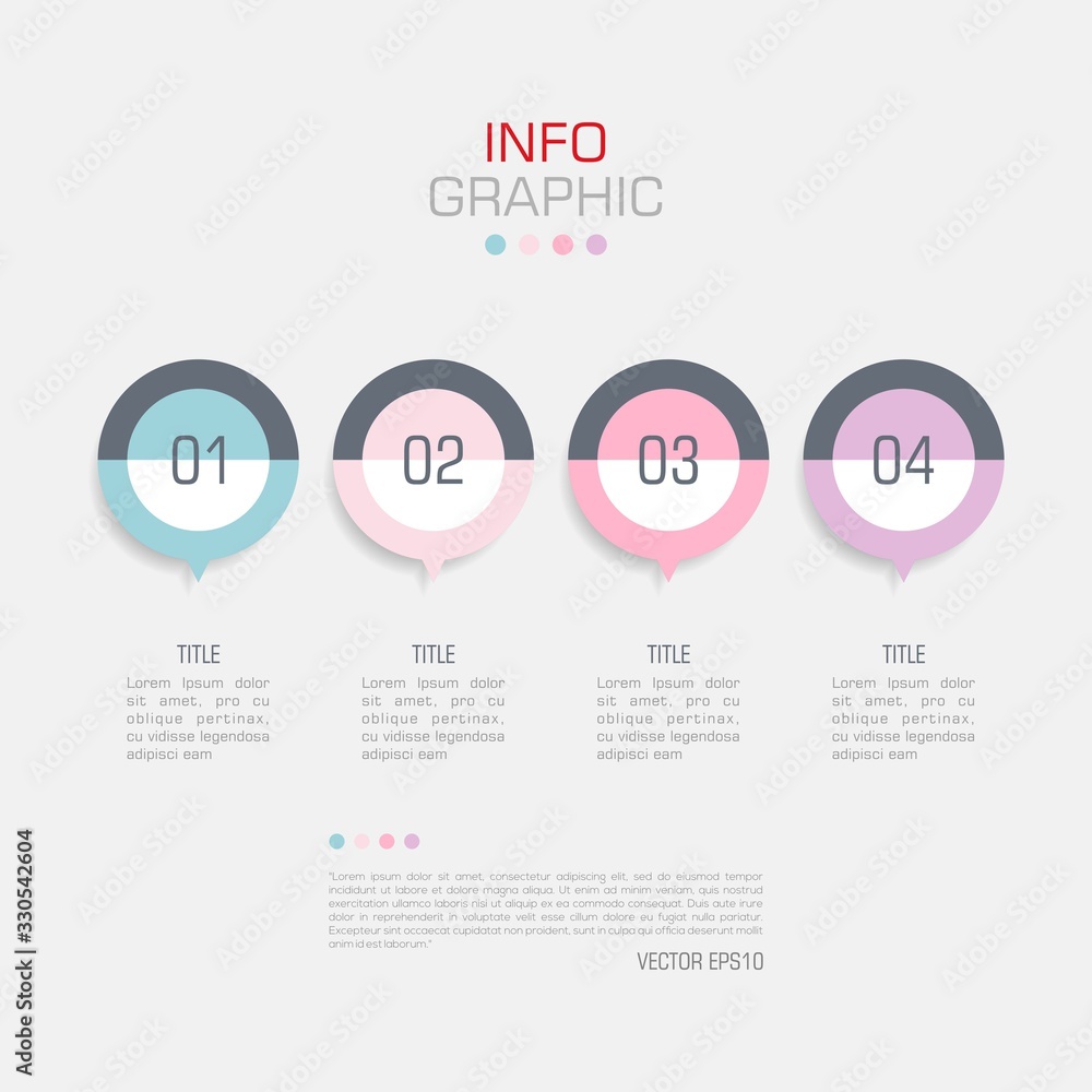 Fototapete business data visualization. infographic element with icons and options or steps. can be used for pr