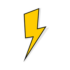 Lightning bolt vector icon, lighting strike expertise flat vector icon for apps and websites