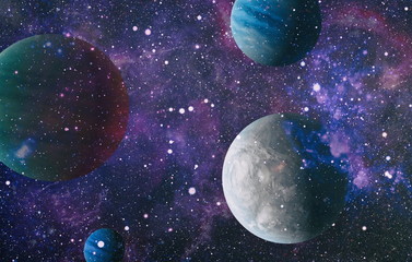 Nebulas, galaxies and bright stars in beautiful composition. Elements of this image furnished by...
