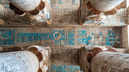 Dendera temple or Temple of Hathor. Egypt. Dendera, Denderah, is a small town in Egypt. Dendera...