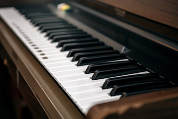 close up Piano keyboard background