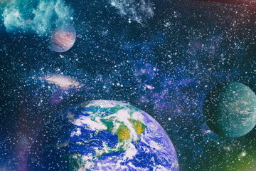 Night sky with stars and nebula. Elements of this image furnished by NASA