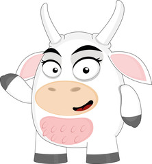 Vector illustration of a cartoon cow