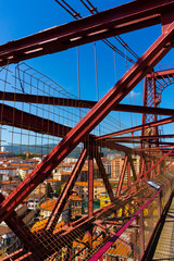 Inside view of Bizkaia suspension Bridge