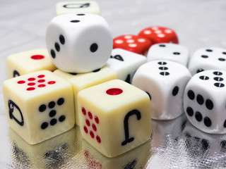 Let's play a Dice- Game on white background