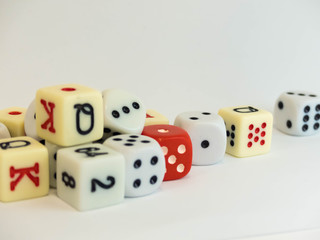 Let's play a Dice- Game on white background