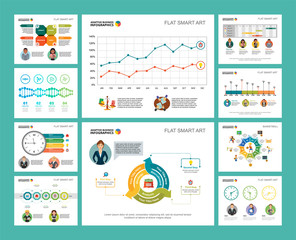Colorful diagrams set for presentation slide templates. Business design elements. Planning concept can be used for annual report, advertising, flyer layout and banner design.