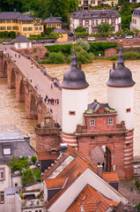 Old bridge an the Neckar river in Heidelberg Germany
