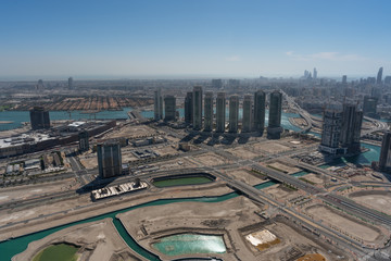 Aerial view of Abu Dhabi city skyline from Al Reem Island | Middle East travel destinations | United Arab Emirates