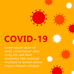 A square vector image for the coronavirus theme. A template with coronavirus elements for the medical poster