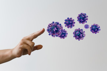 mikro digital epidemic corona virus nCoV , Novel Coronavirus 19-NCP. nCoV denoted is single-stranded RNA virus 3d.