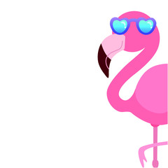 Pink cute pink flamingo vector illustration