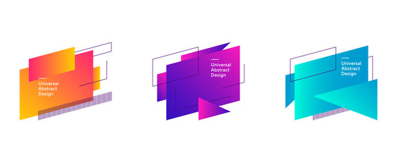 Colorful creative composition of abstract elements. Dynamical geometric shapes and lines. Trendy design for banners, flyers, presentation slides, and web design. Vector illustration